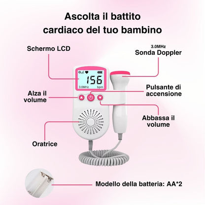 Cardiofrequenzimetro Fetale Doppler per Gravidanza